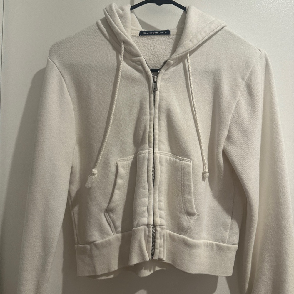Brandy Melville Cropped Crystal Hoodie